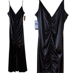 BCX‎ Dress Black Ruched Sleeveless Mermaid Style Maxi in Size 18W  NWT